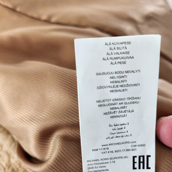 Michael Kors Crinkle Leather Bomber Jacket NEW - Picture 5 of 5